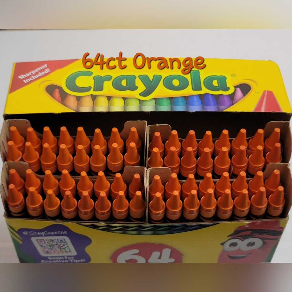 (64)Crayola Crayons (Orange) Single Color Bulk Lot